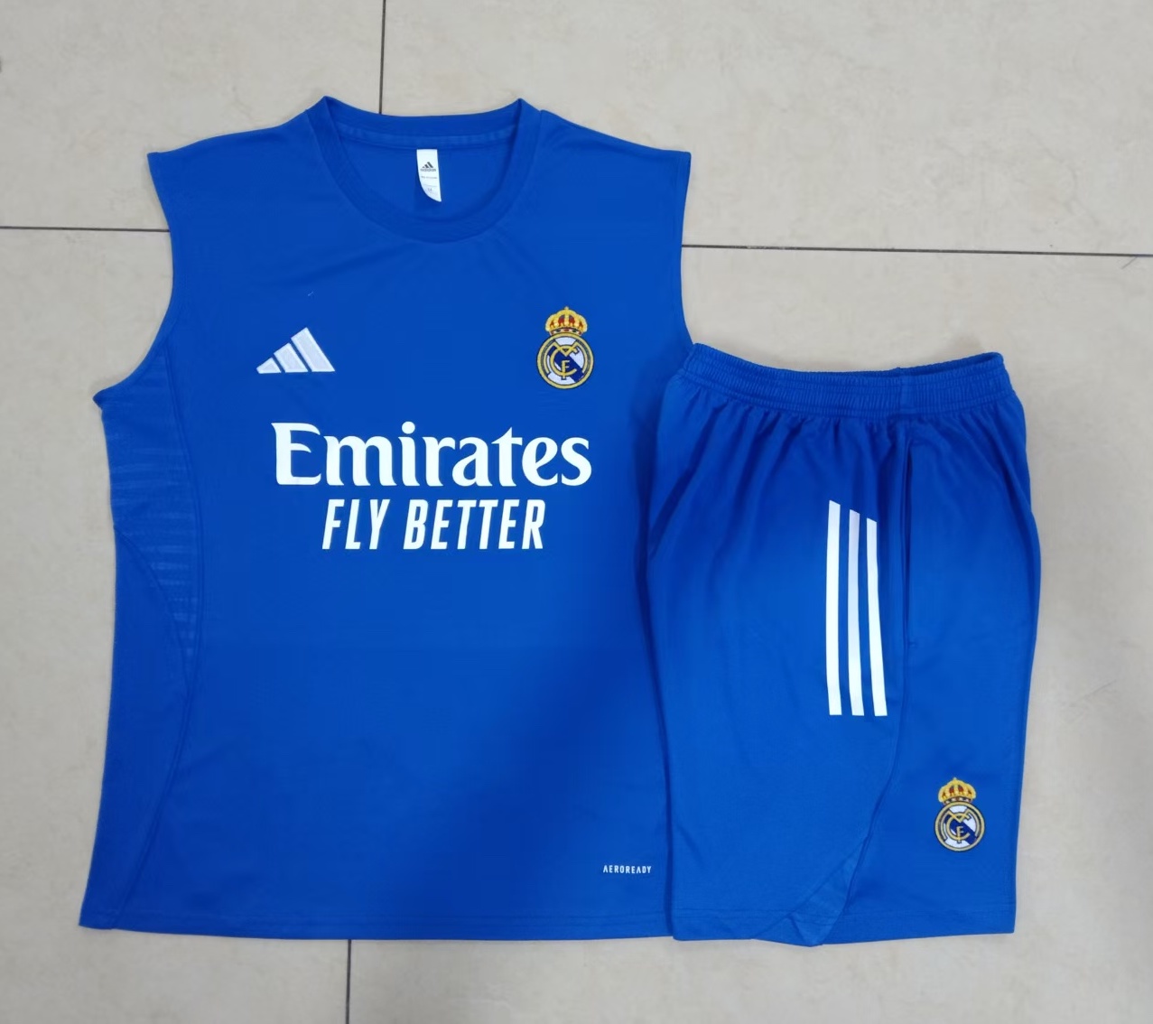 Real Madrid Sleeveless Training Kit Blue 2025/26