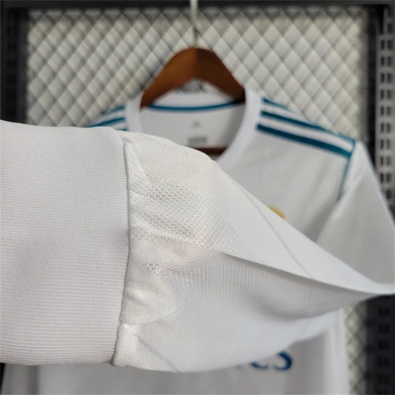 Real Madrid Retro Jersey Home Long Sleeve Custom Soccer Shirt 2017/18