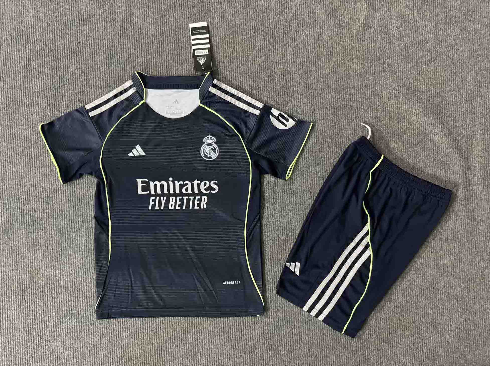 Real Madrid Soccer Jersey Away Kids Kit Jersey+Shorts 2025/26