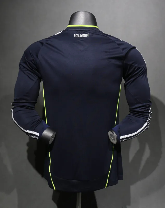 Real Madrid Authentic Retro Jersey Away Long Sleeve Soccer Shirt 2010/11