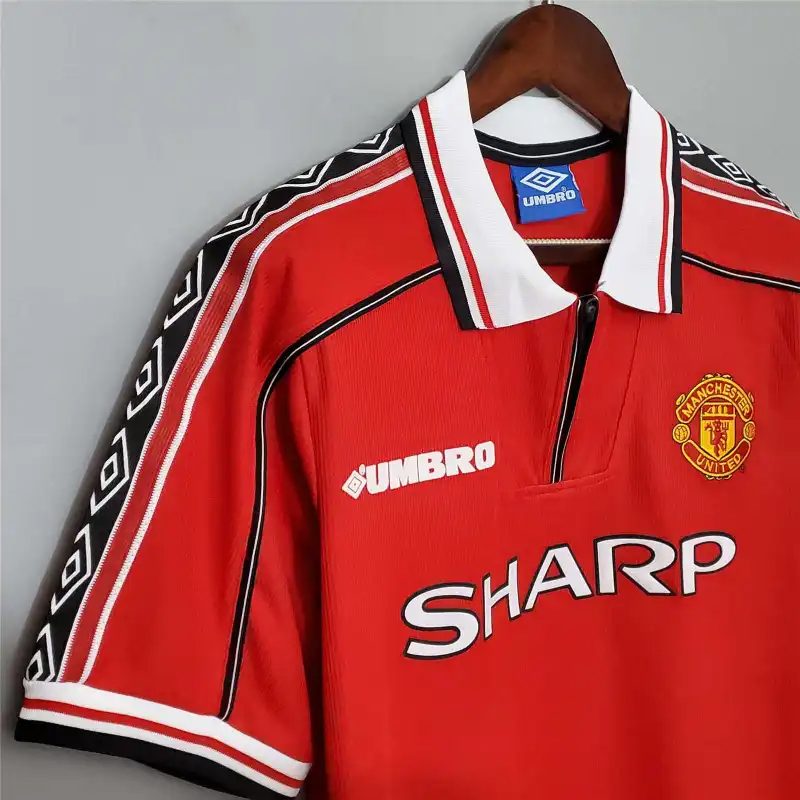 Beckham #7 Manchester United Retro Home Football Jersey Shirt 1998/99
