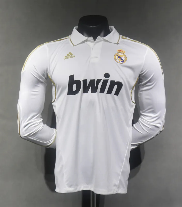 Real Madrid Authentic Retro Jersey Home Long Sleeve Soccer Shirt 2011/12