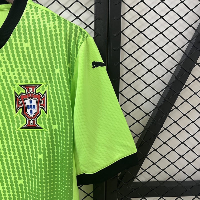 Portugal Soccer Jersey Green Goalkeeper Custom Shirt 2025