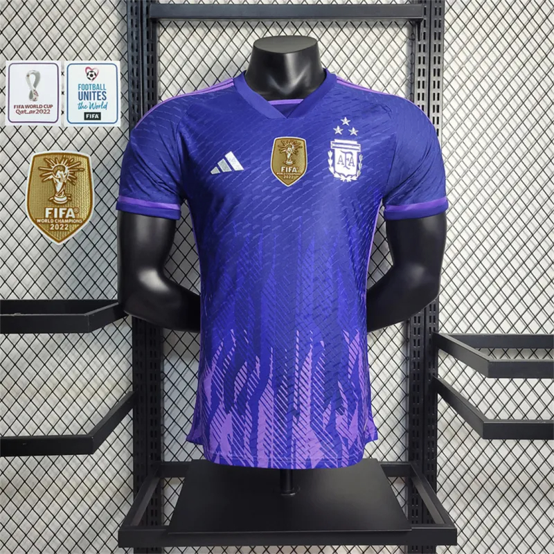 Argentina Authentic Soccer Jersey Away Shirt 2022 - World Cup Champion Edition 3 Stars