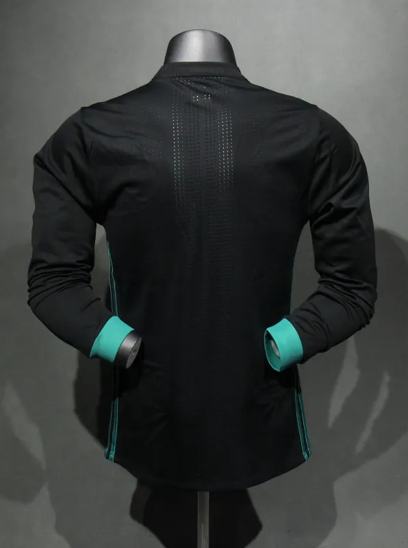 Real Madrid Authentic Retro Jersey Away Long Sleeve Soccer Shirt 2017/18