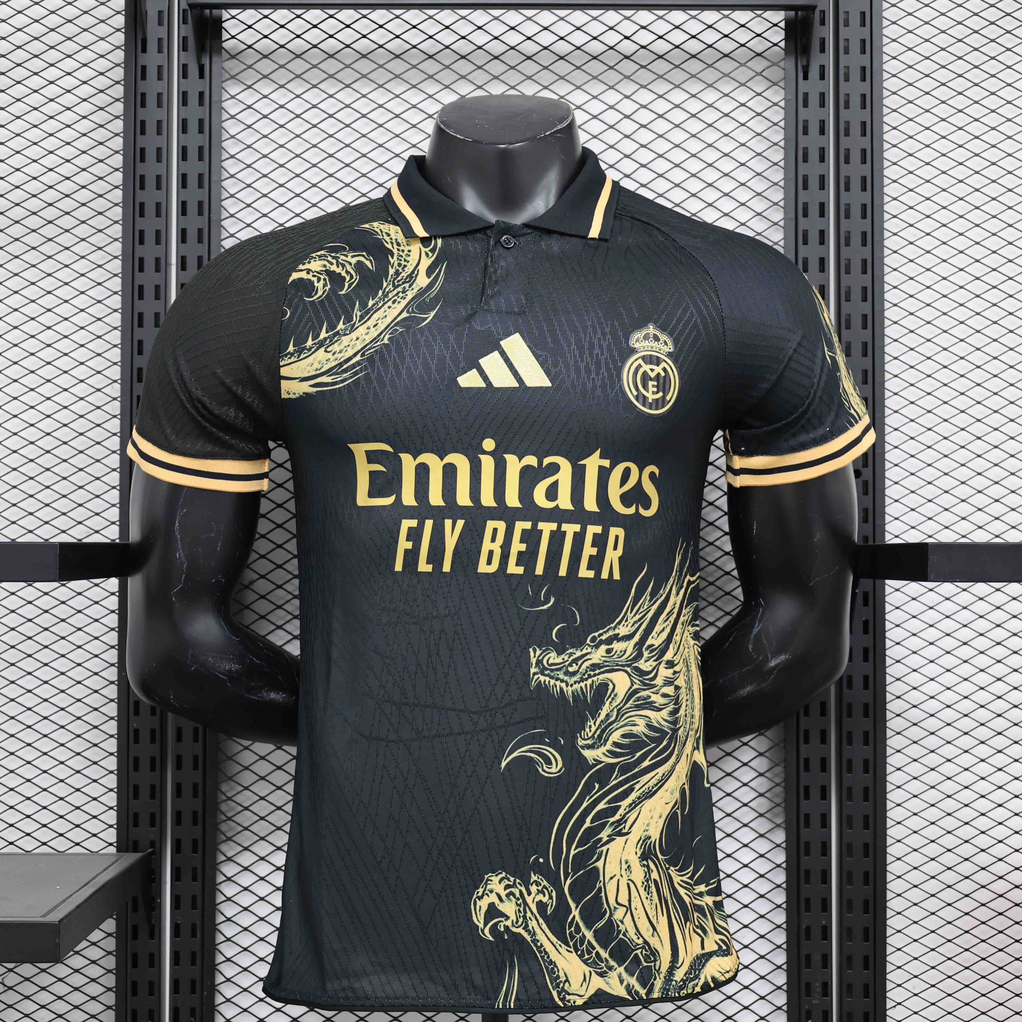 Real Madrid Authentic Soccer Jersey Golden Dragon Special Edition Shirt 2024/25