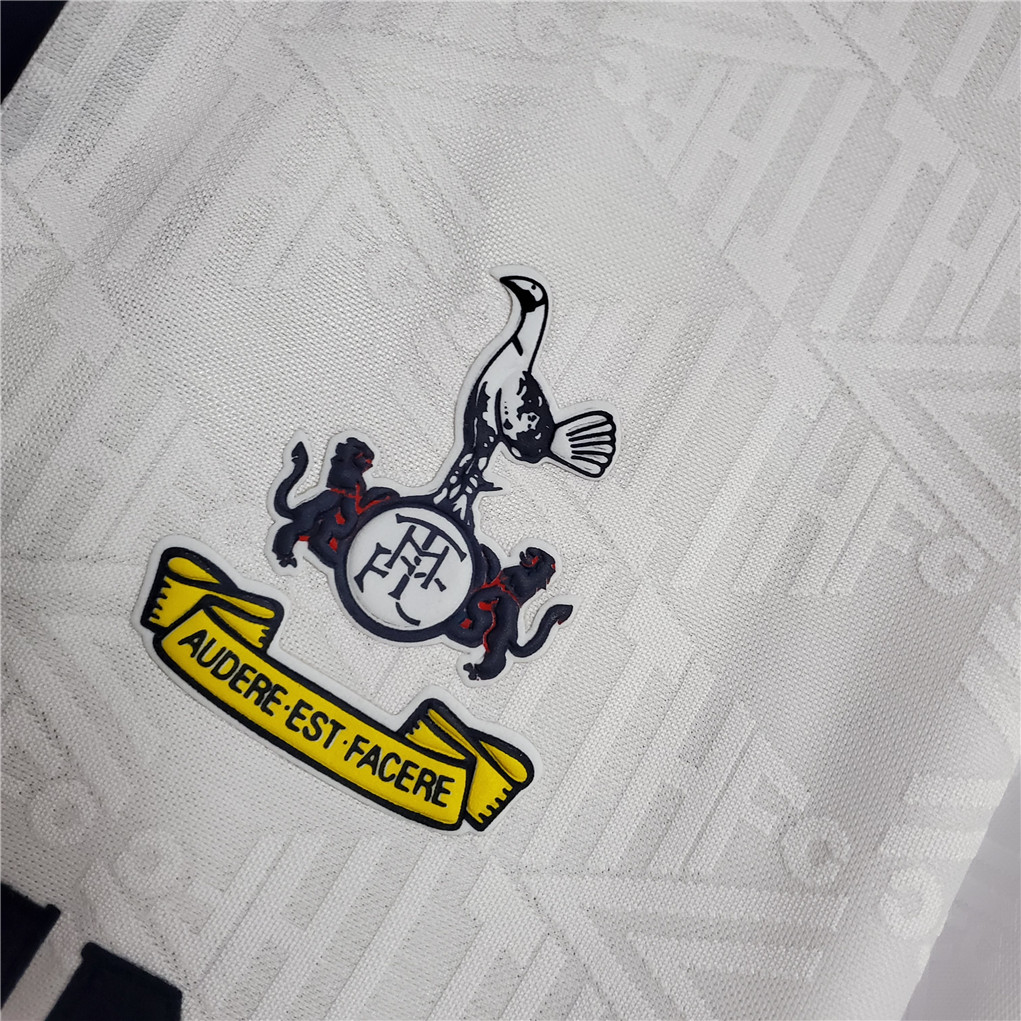 Tottenham Hotspur Retro Football Jersey Home Custom Shirt 1991/93