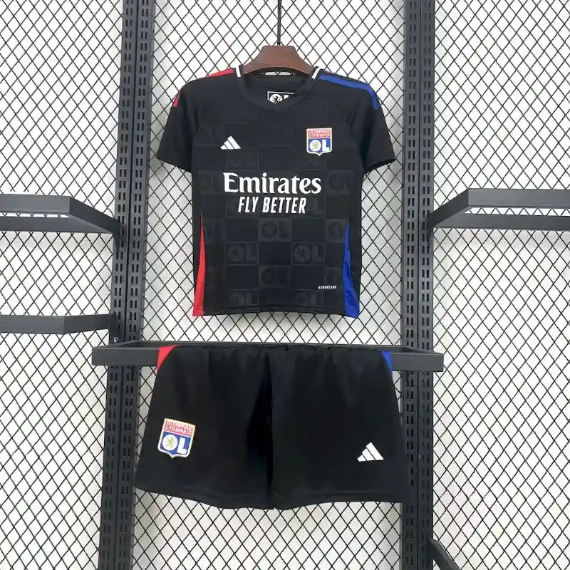 Olympique Lyonnais Football Jersey Away Kids Kit Jerseys+Shorts 2024/25