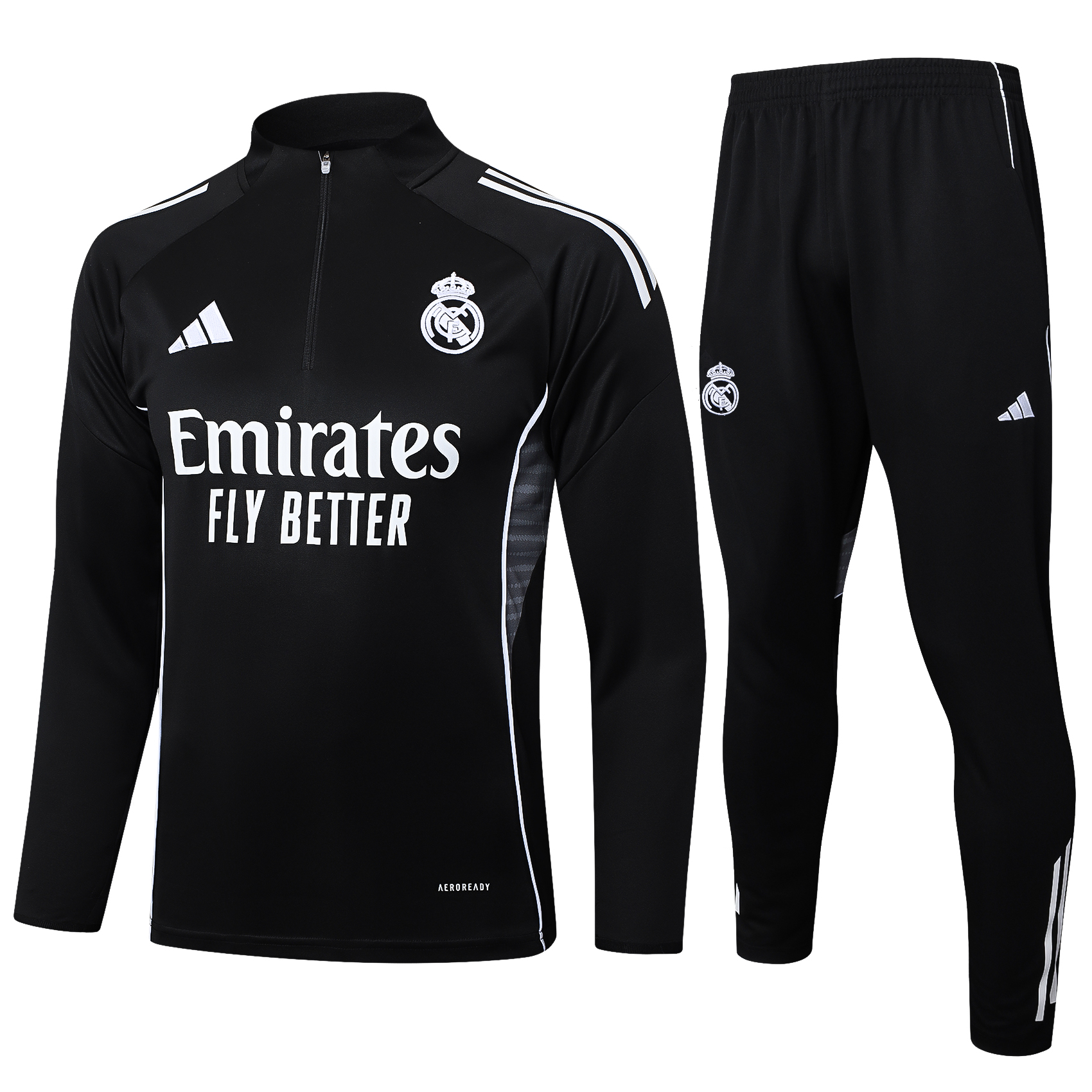 Real Madrid Training Kit (Sweatshirt+Pants) Black 2025/26