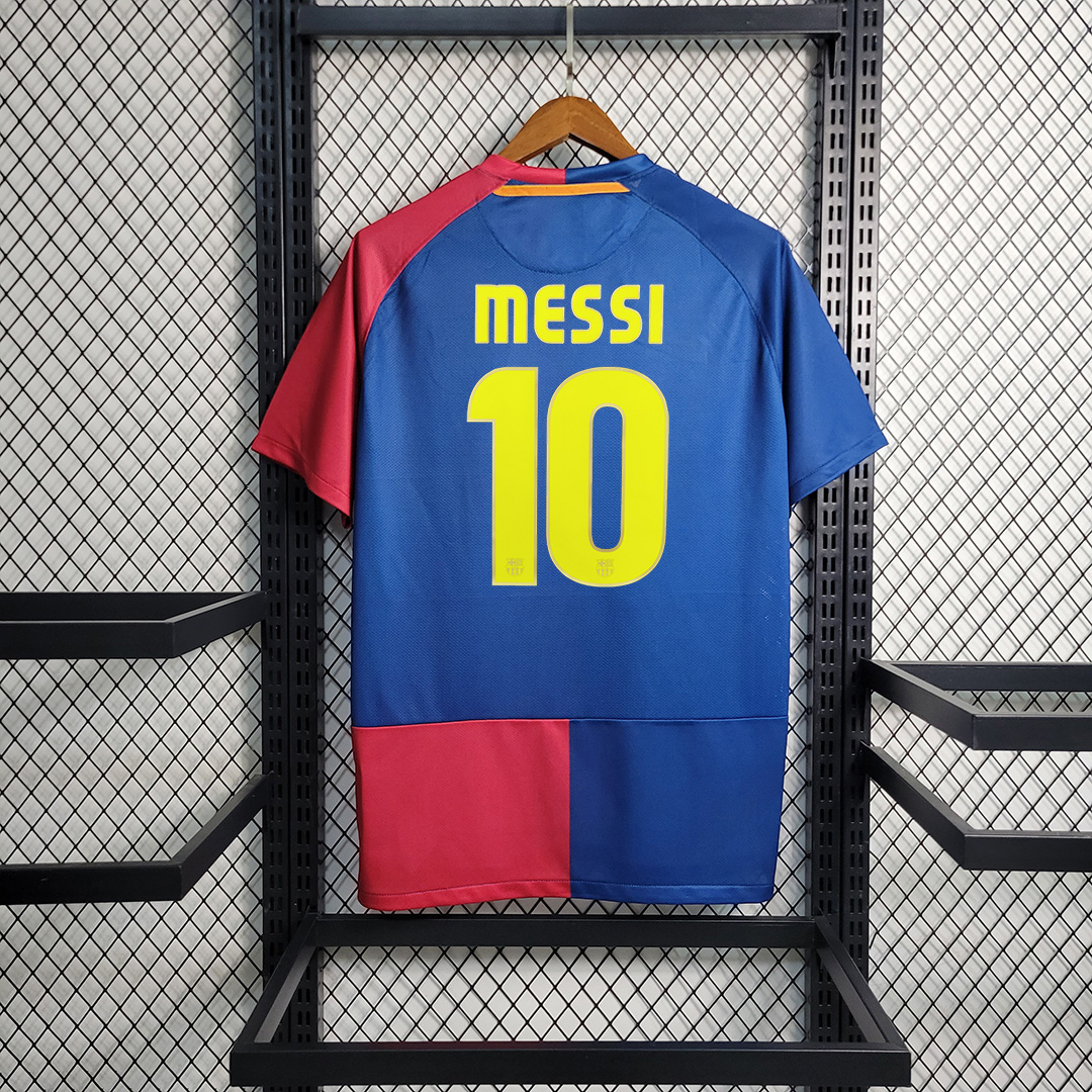 Messi#10 Barcelona Retro Jersey Home Soccer Shirt 2008/09 - UCL