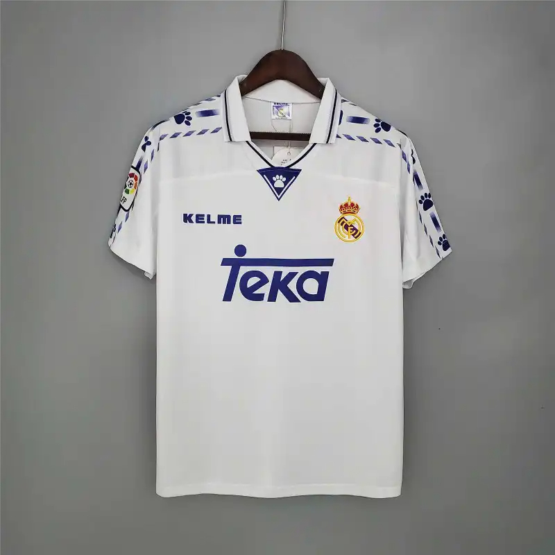 Real Madrid Retro Jersey Home Custom Soccer Shirt 1996-97