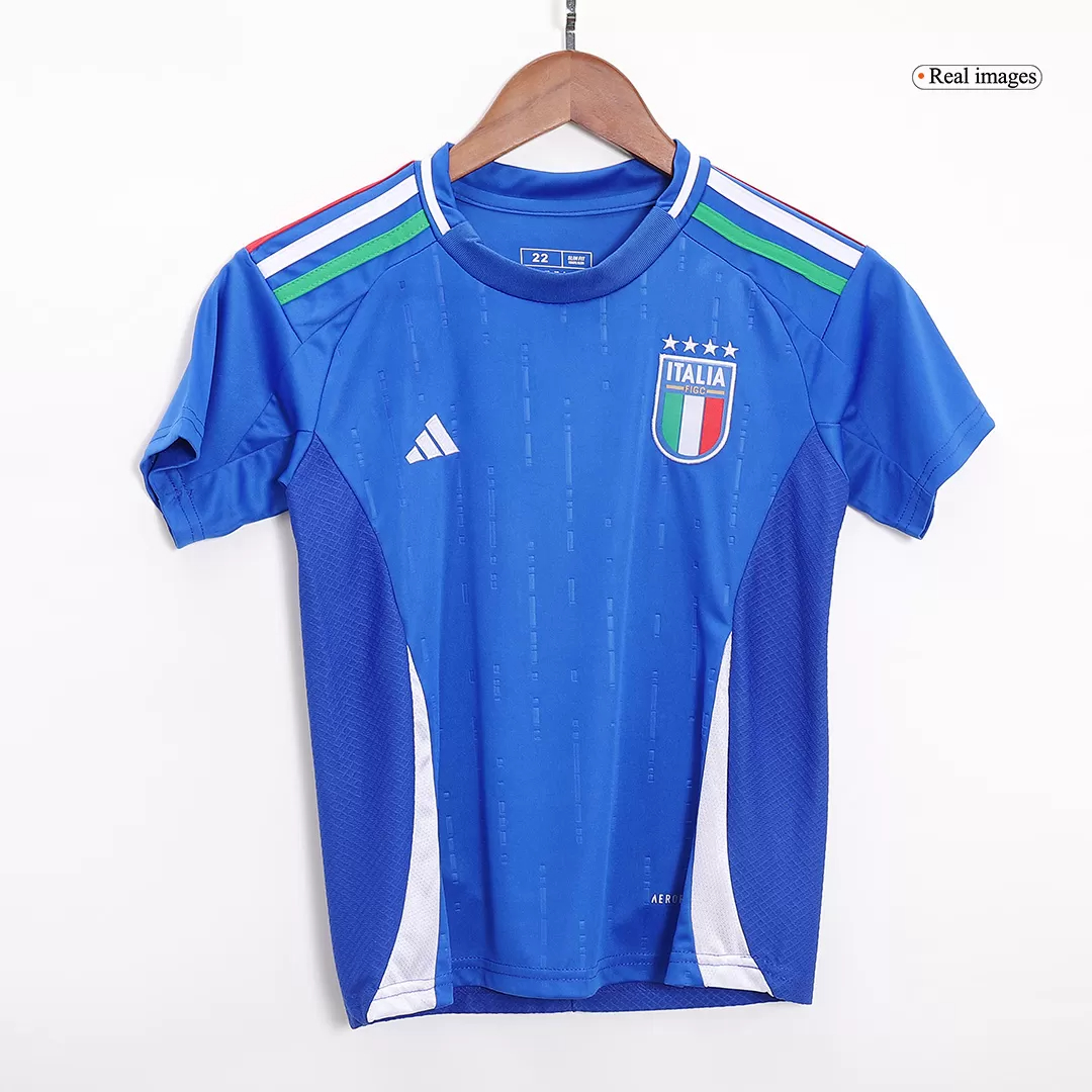 Italy Home Football Uniform Kids Kit Jersey+Shorts EURO 2024