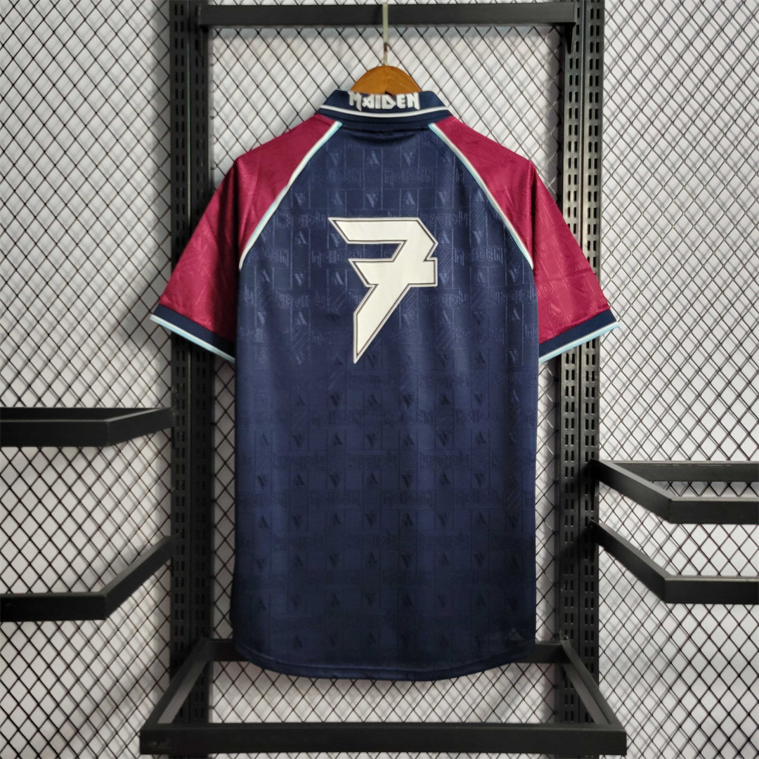 West Ham United Retro Football Jersey Iron Maiden Home Joint Board Shirt 1999/01