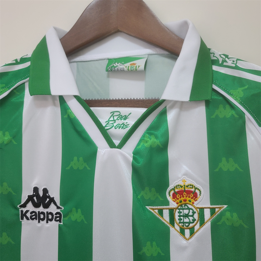 Real Betis Retro Jersey Home Long Sleeve Soccer Shirt 1995/97