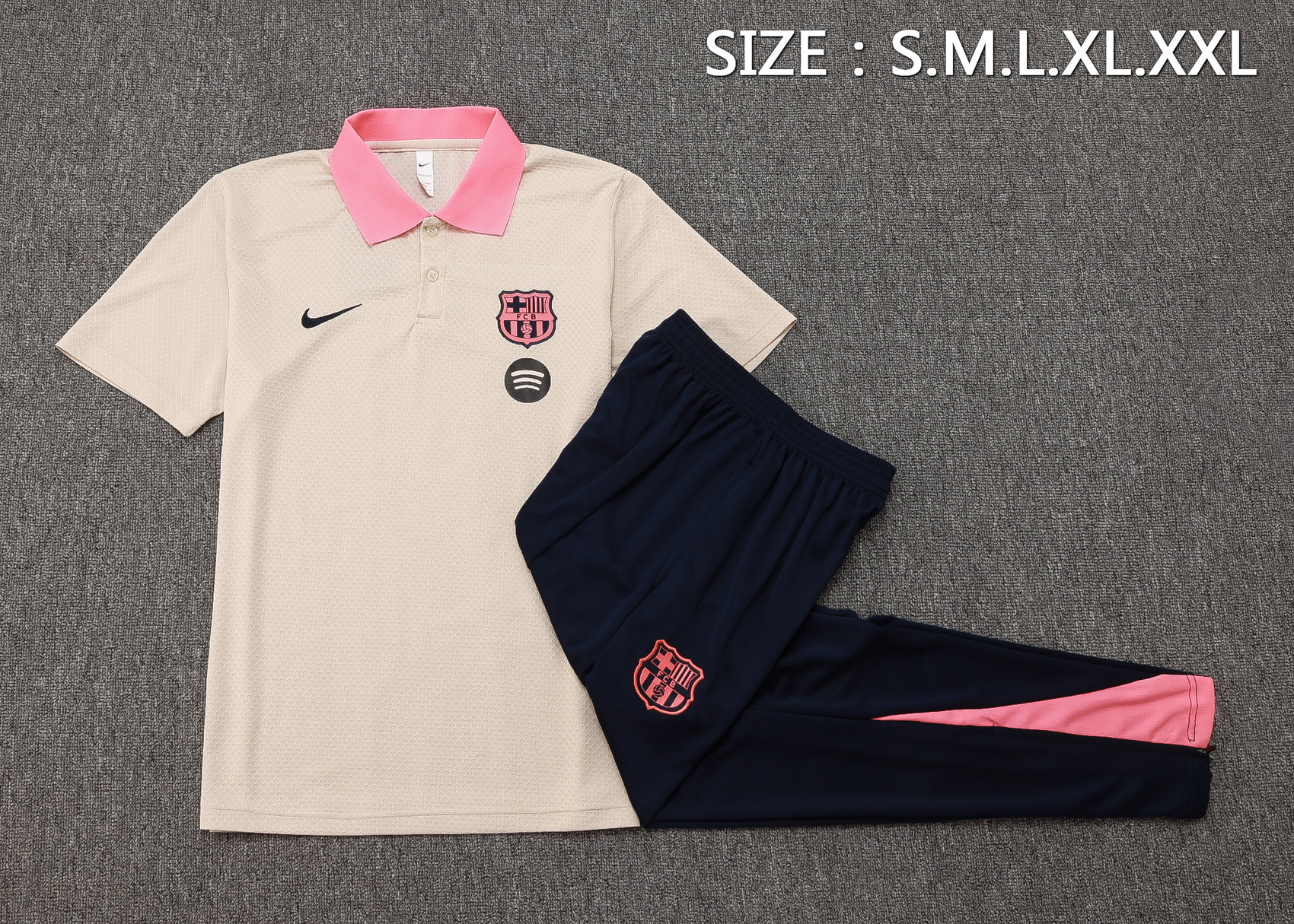 Barcelona Training Kit (Polo+Pants) Beige 2025/26