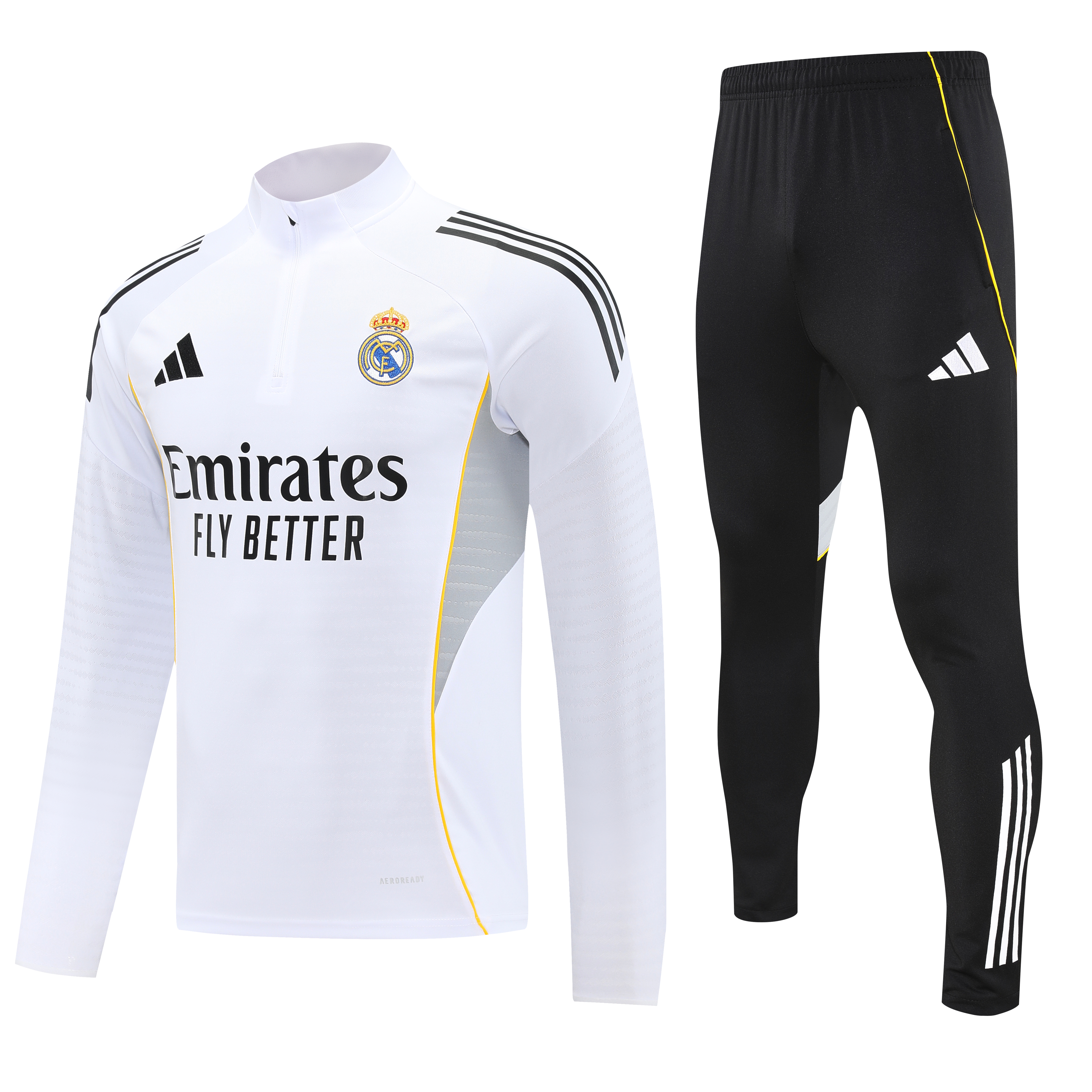 Real Madrid Authentic Training Kit (Sweatshirt+Pants) White 2025/26 - Player Version