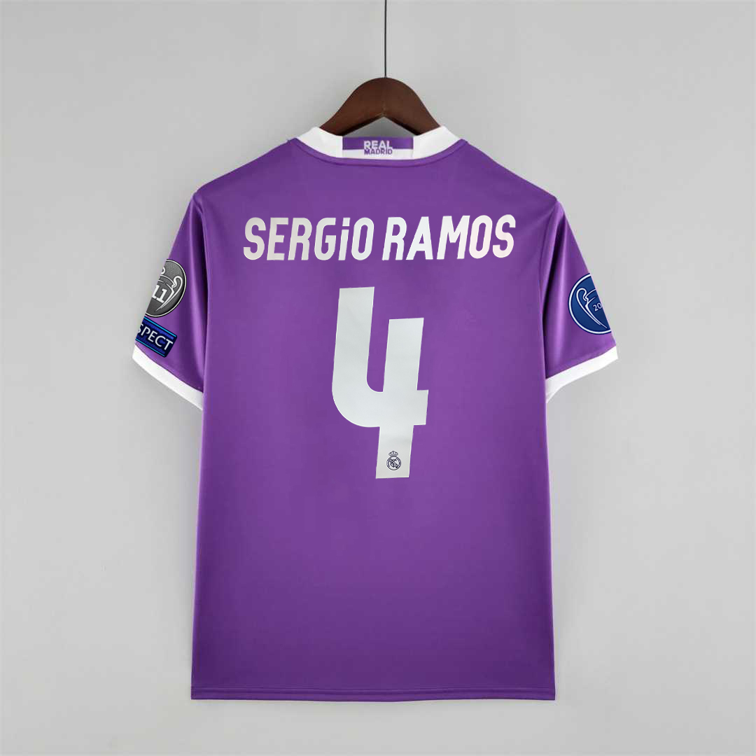 SERGIO RAMOS #4 Real Madrid Retro Jersey Away Soccer Shirt 2016/17