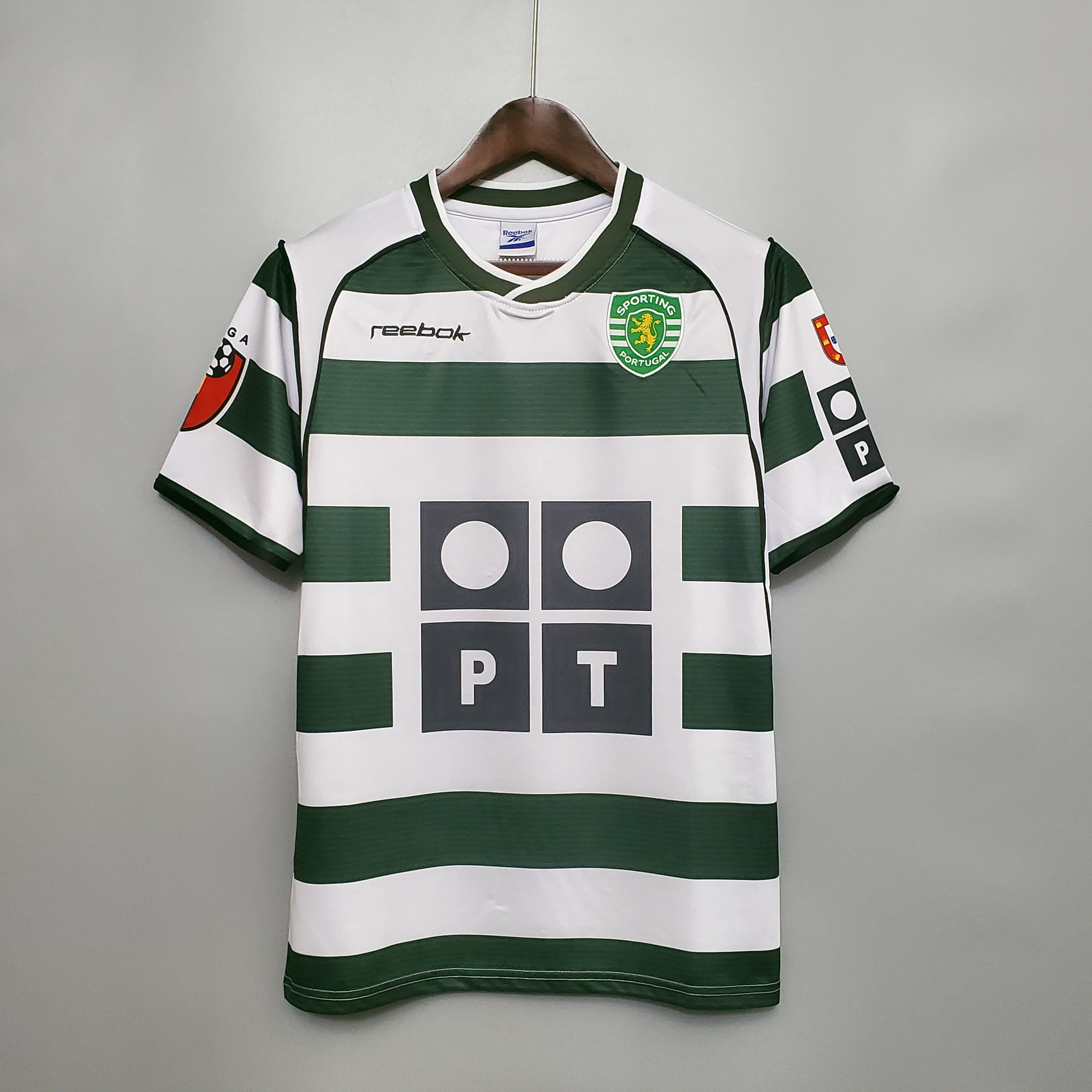 Sporting CP Retro Soccer Jersey Home Custom Shirt 2001/03