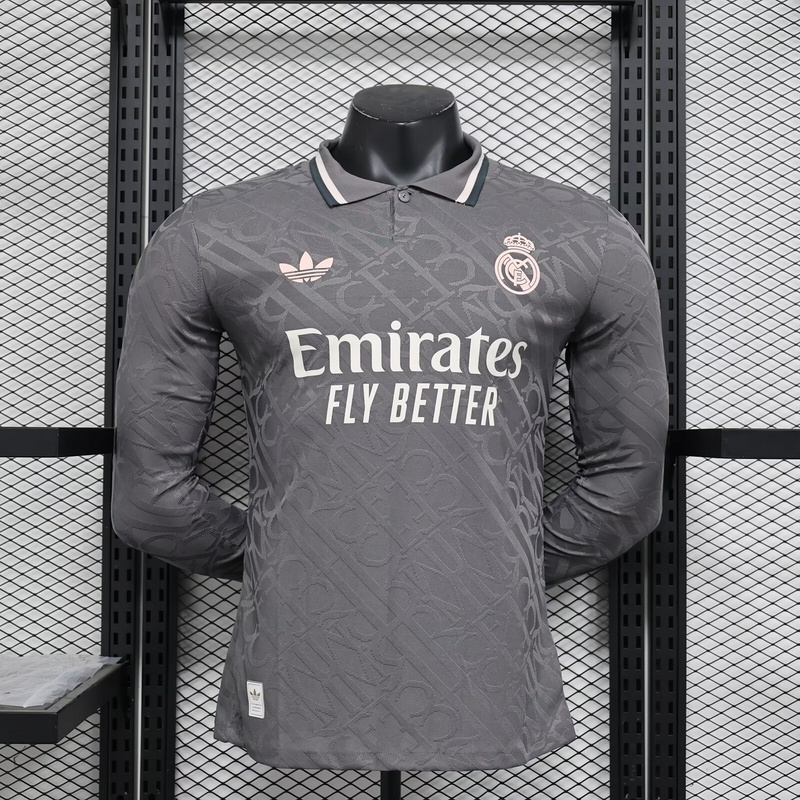 Real Madrid Authentic Soccer Jersey Third Away Shirt Long Sleeve 2024/25