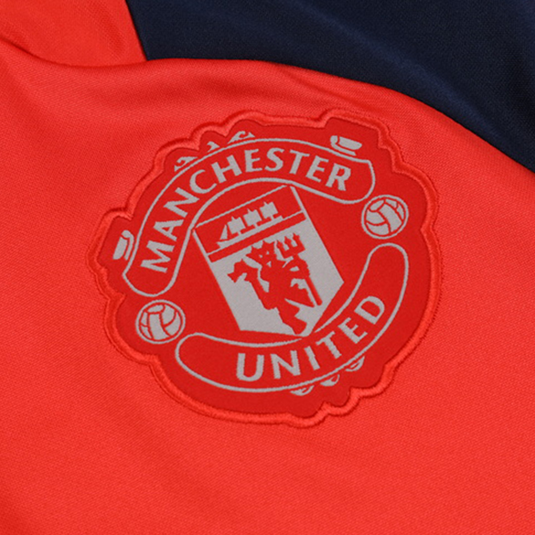 Manchester United 1/2 Zipper Sweat Kit (Top+Pants) Red 2024/25
