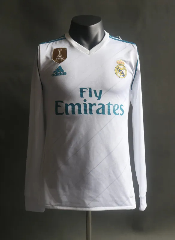 Real Madrid Authentic Retro Jersey Home Long Sleeve Soccer Shirt 2017/18