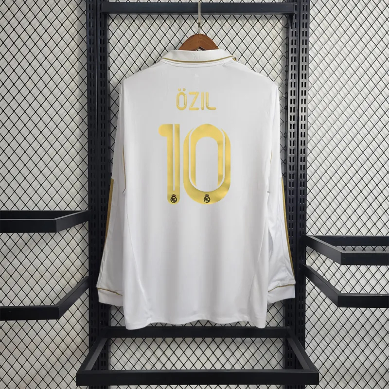 Real Madrid Retro Jersey Home Long Sleeve Soccer Custom Shirt 2011/12