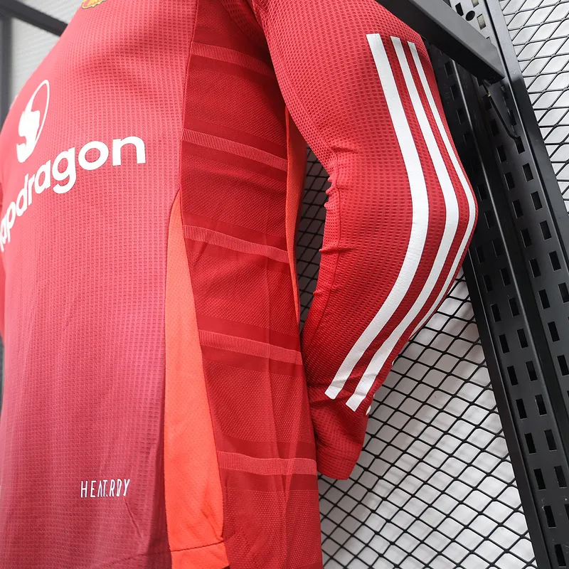 Manchester United Authentic Home Long Sleeve Football Jersey Shirt 2024/25