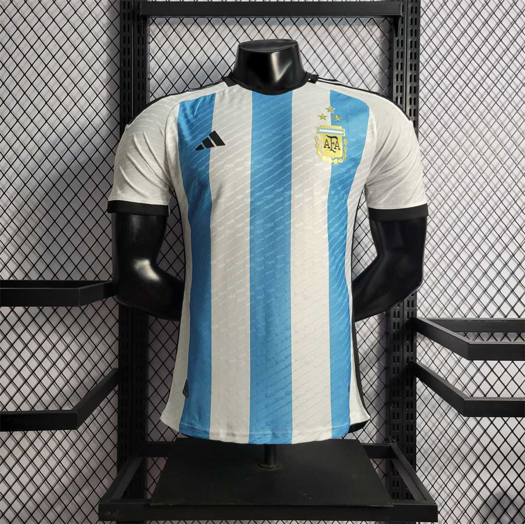 Argentina Authentic Soccer Jersey Home Shirt 2022 - World Cup Champion Edition 3 Stars