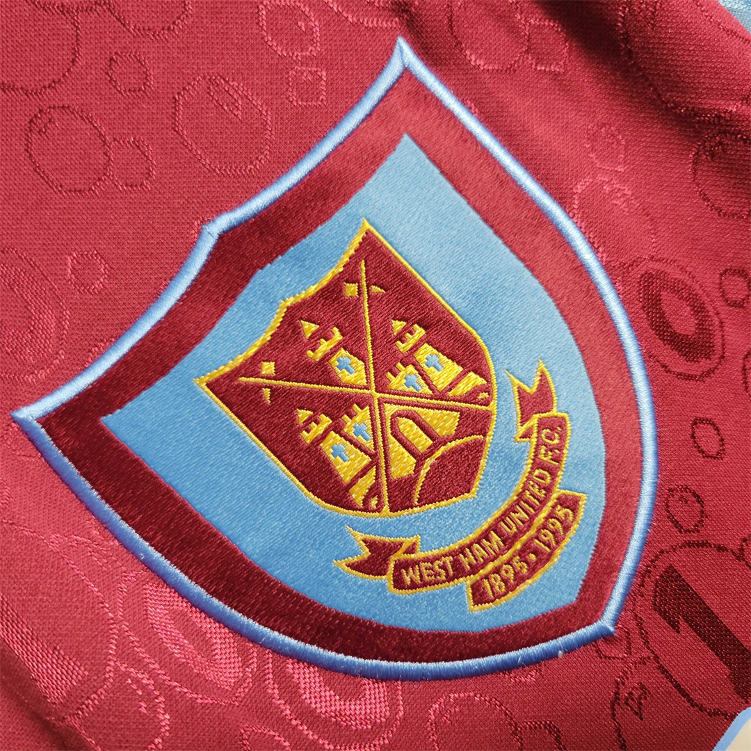 West Ham United Retro Football Jersey Home Custom Shirt 1995/97