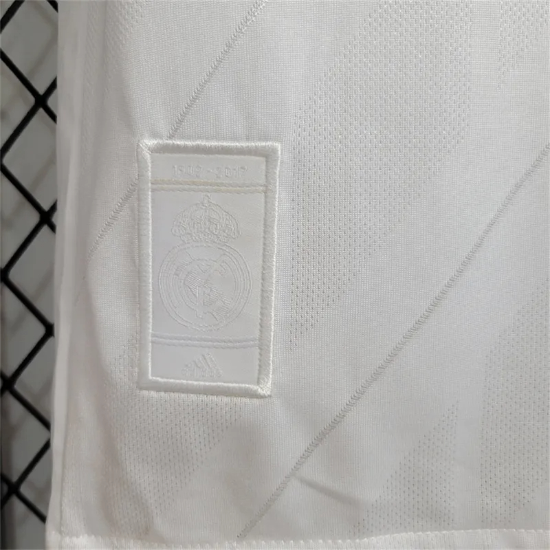Real Madrid Retro Jersey Home Long Sleeve Custom Soccer Shirt 2017/18
