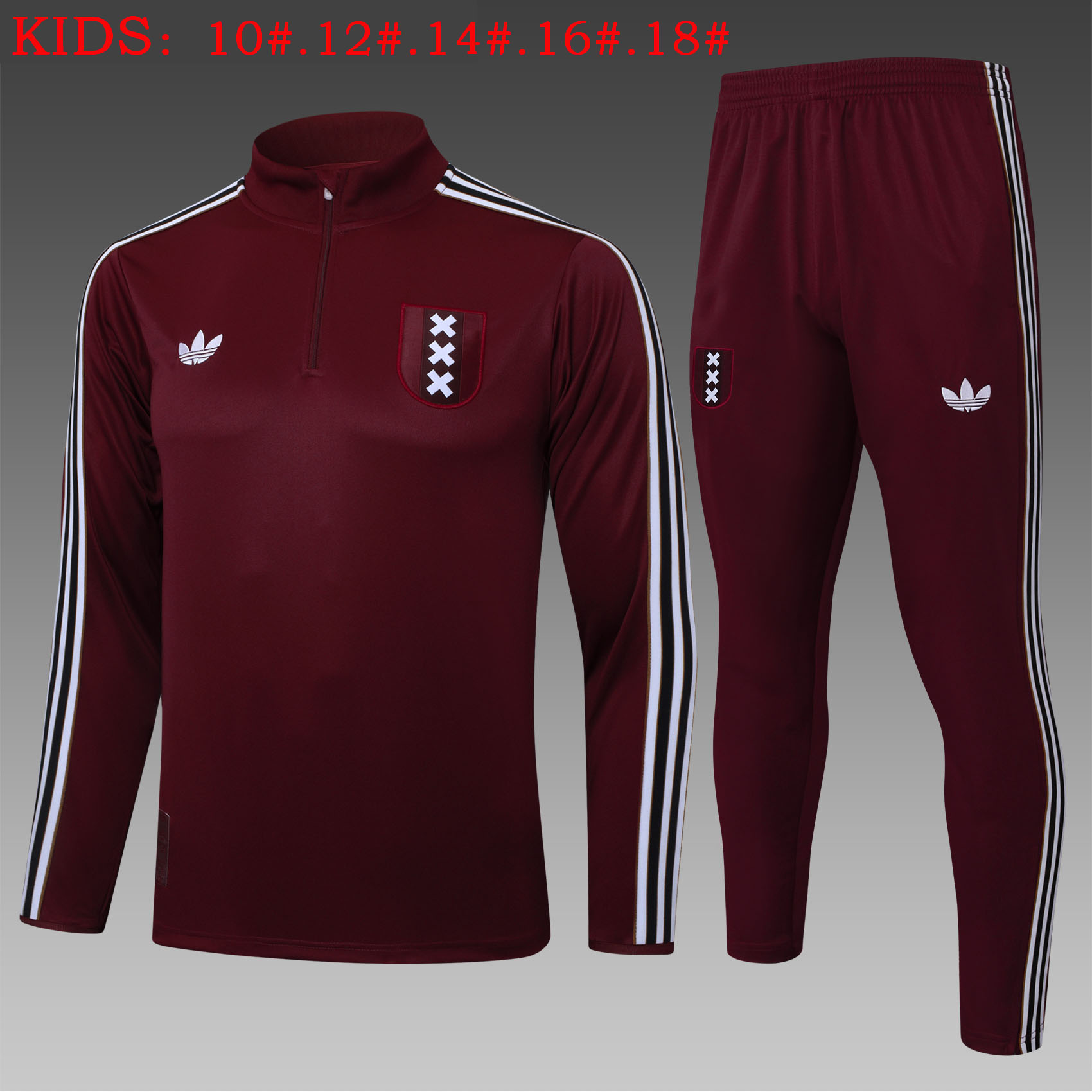 Kids Ajax Training Kit (Sweatshirt+Pants) Deep Red 2025/26