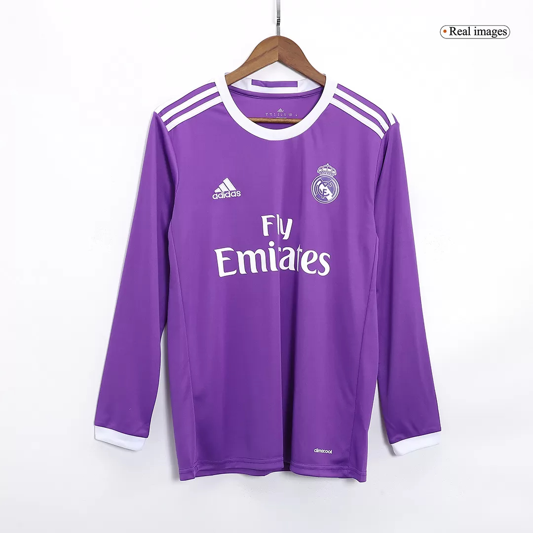 Real Madrid Retro Jersey Away Soccer Shirt Long Sleeve 2016/17