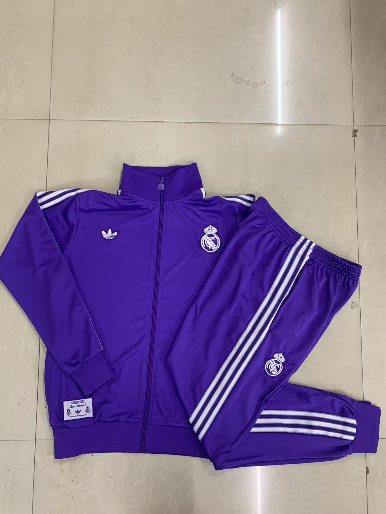 Kids Real Madrid Training Kit (Jacket+Pants) Purple 2025/26