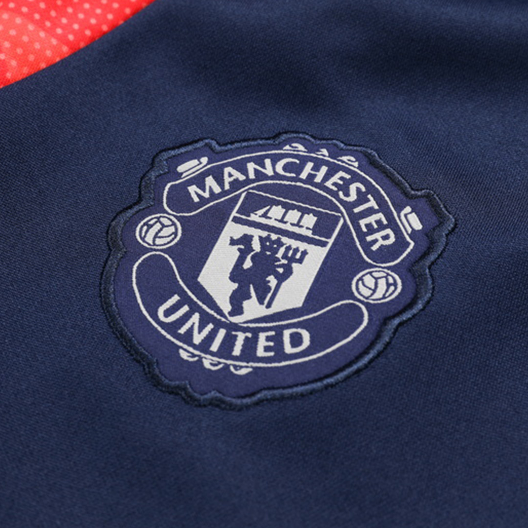 Kids Manchester United 1/2 Zipper Sweat Kit (Top+Pants) Red 2024/25