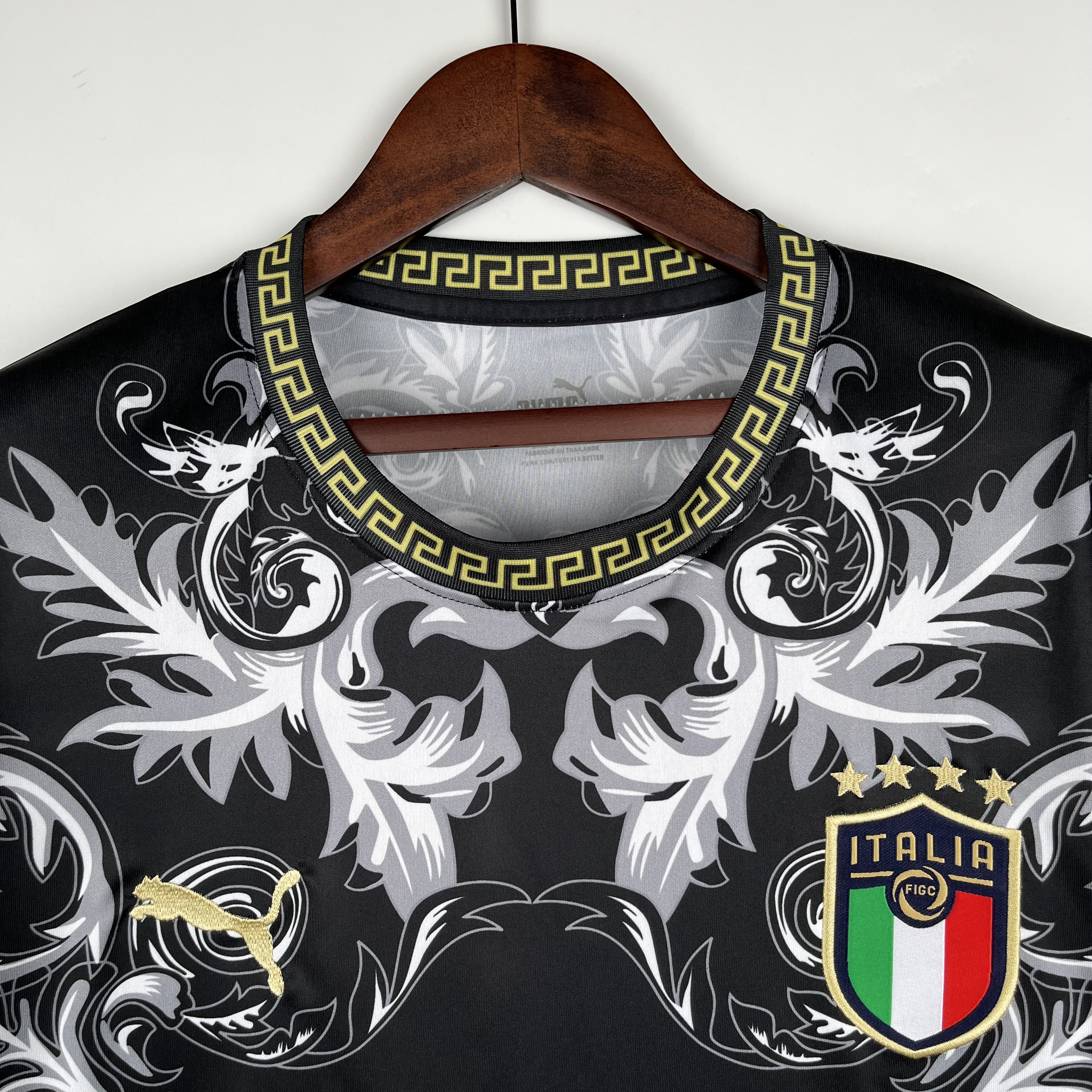 Italy Soccer Jersey x Versace Black Special Edition Custom Shirt 2024