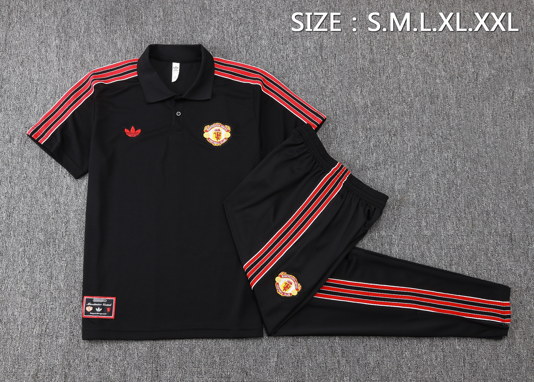 Manchester United Training Kit (Polo+Pants) Black 2025/26