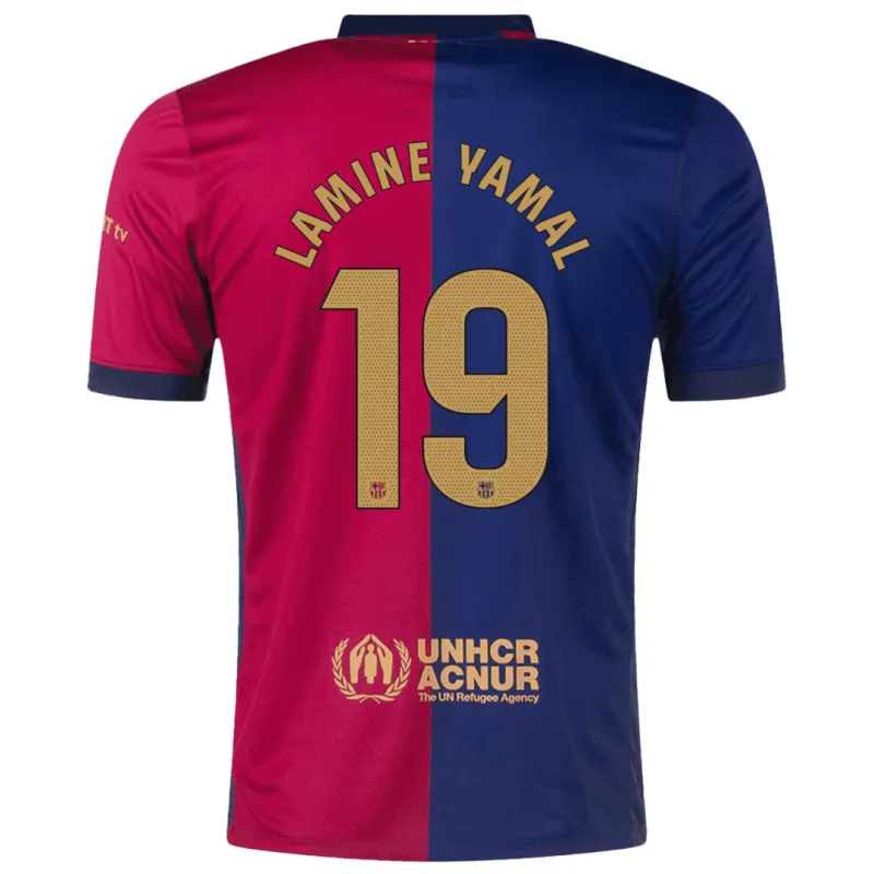 2024-25 LAMINE YAMAL #19 Barcelona Soccer Jersey Home Custom Shirt