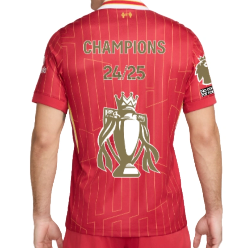 Liverpool Shirt Home Stadium Jersey - CHAMPIONS 24/25 & Gold Trophy