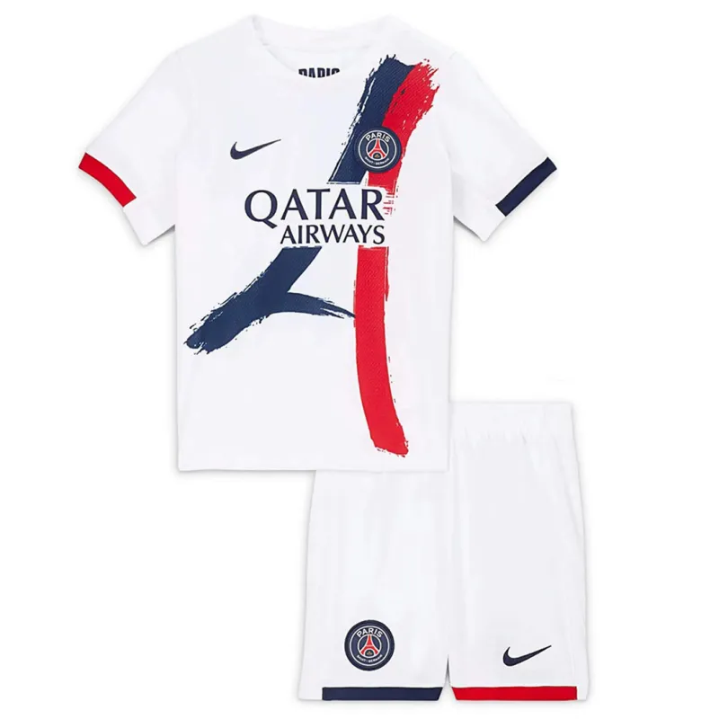 24-25 PSG Saint-Germain Away Soccer Kids Kit Jersey+Shorts
