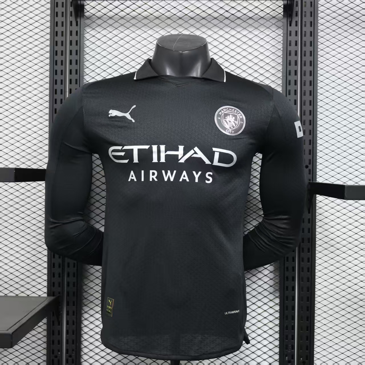Player Version 25-26 Manchester City Away Long Sleeve Black Jersey