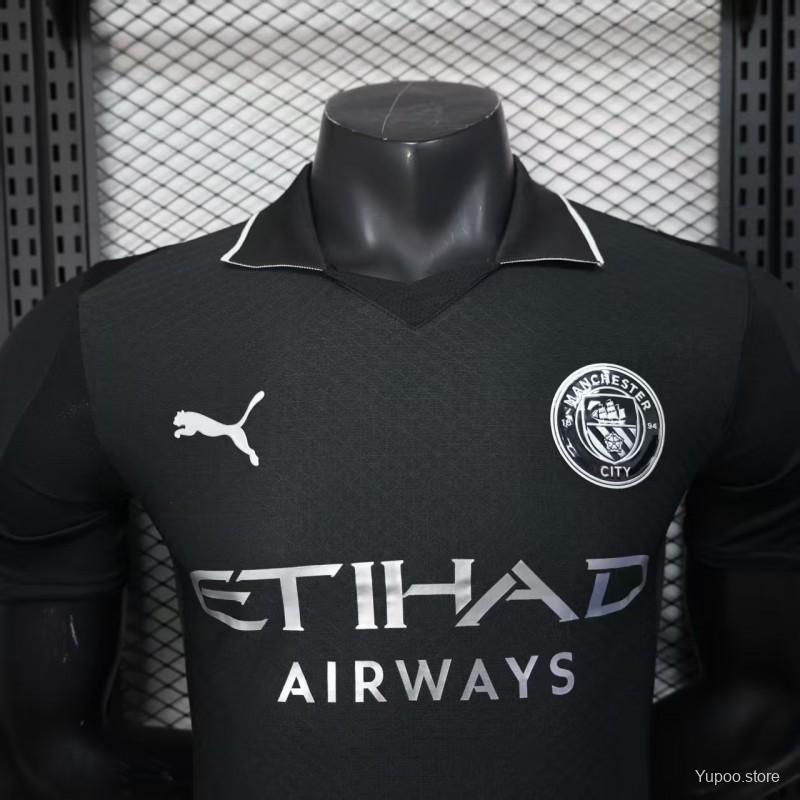 Player Version 25-26 Manchester City Black Away Jersey