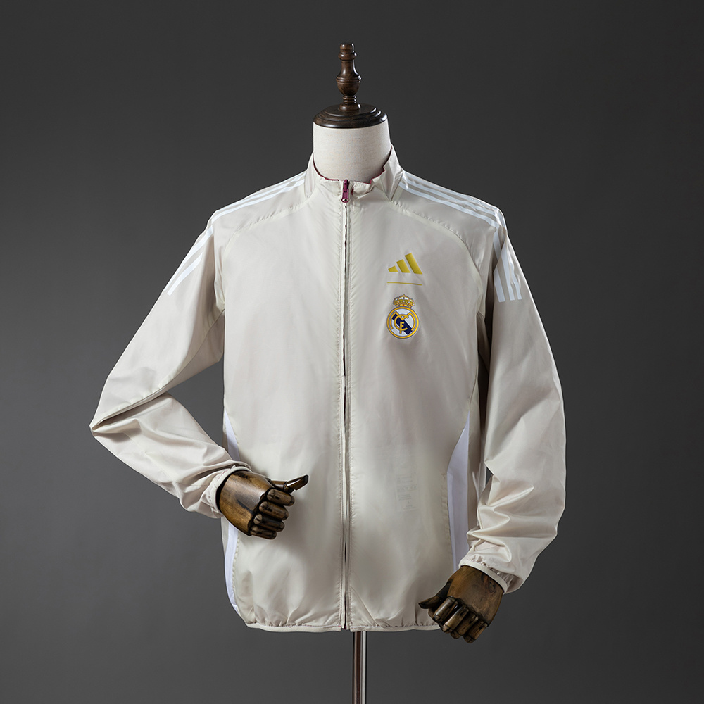Real Madrid Reversible Jacket Windbreaker - Beige & Red