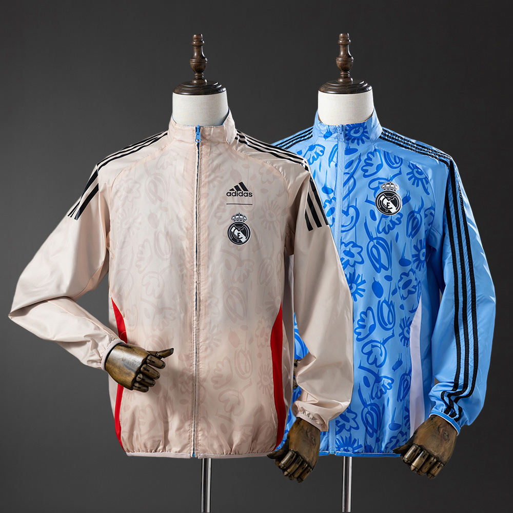 Real Madrid Reversible Jacket Windbreaker - Beige & Blue
