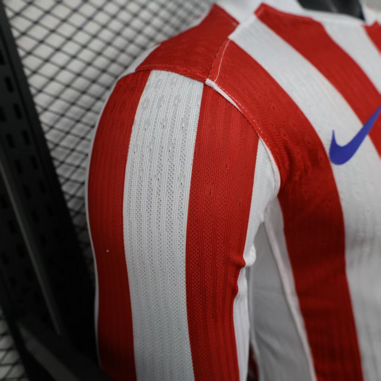 2025-26 Player Version Atletico Madrid Home Long Sleeve Jersey