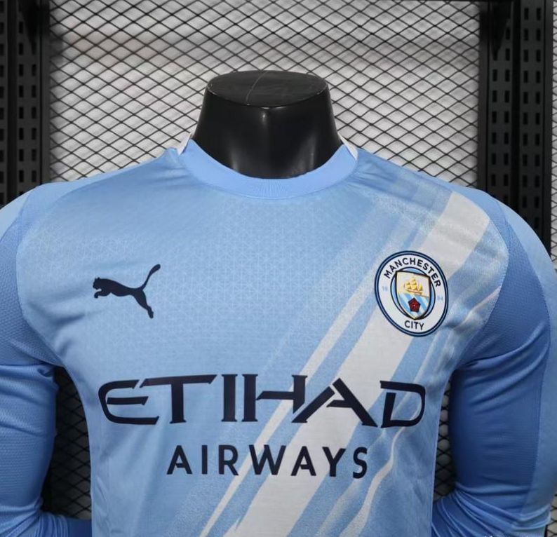 Player Version 25-26 Manchester City Home Long Sleeve Jersey