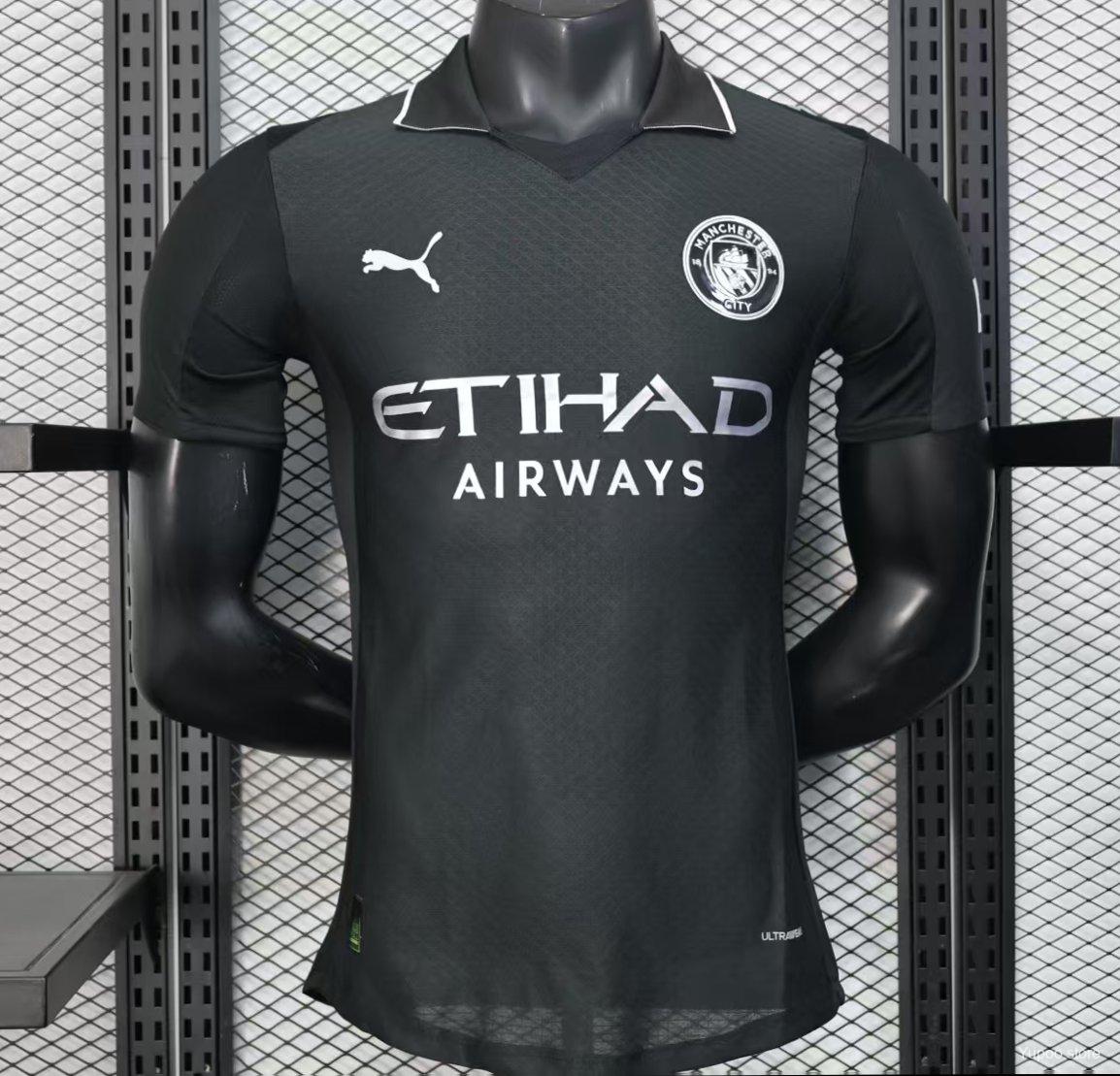 Player Version 25-26 Manchester City Black Away Jersey