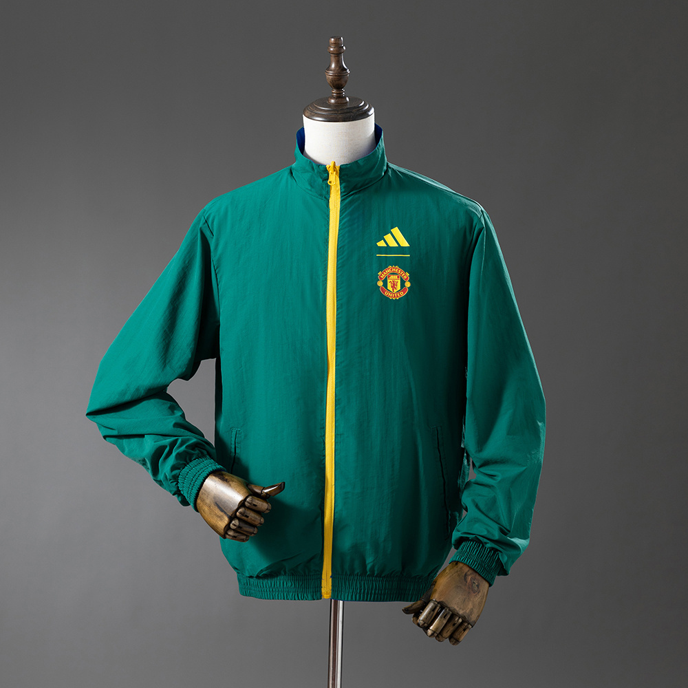 Manchester United Reversible Jacket Windbreaker - Blue & B Army Green