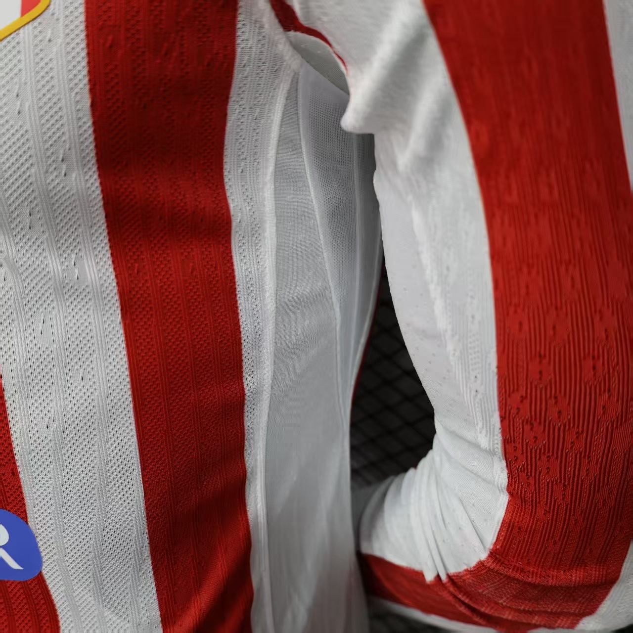 2025-26 Player Version Atletico Madrid Home Long Sleeve Jersey