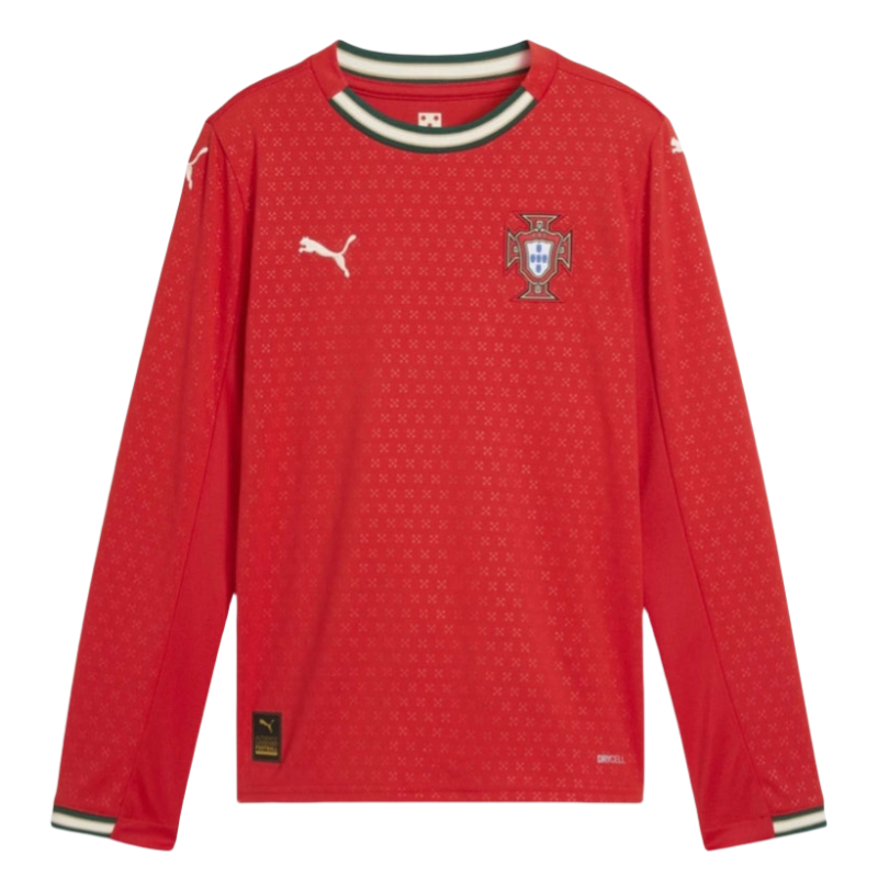Authentic Puma Soccer Jersey Portugal Home Shirt Long Sleeve 2025