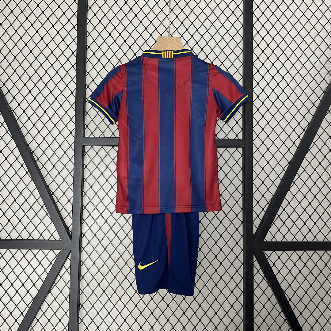 Barcelona Home 09-10 Retro Kids Kits Children Shirt Football Jersey